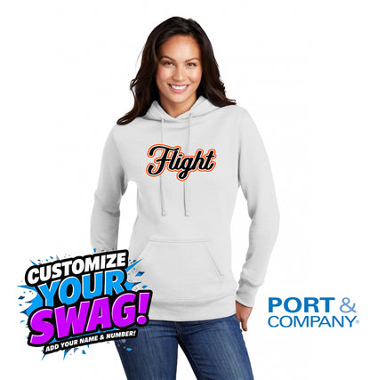 Port & Company Women's Core Fleece Pullover Hooded Sweatshirt LPC78H -FCF Flight Baseball