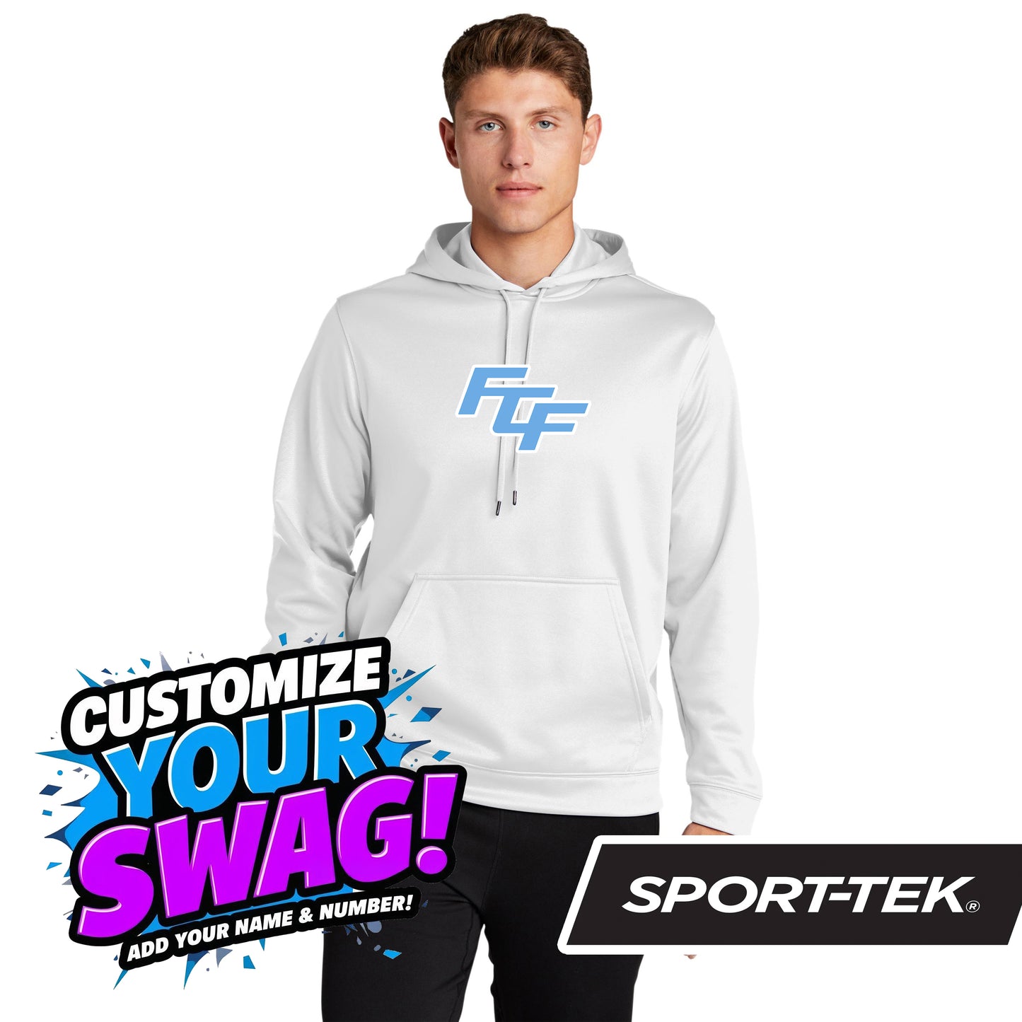 Sport-Tek Sport-Wick Fleece Hooded Pullover F244 - FCF Flight Baseball Blue