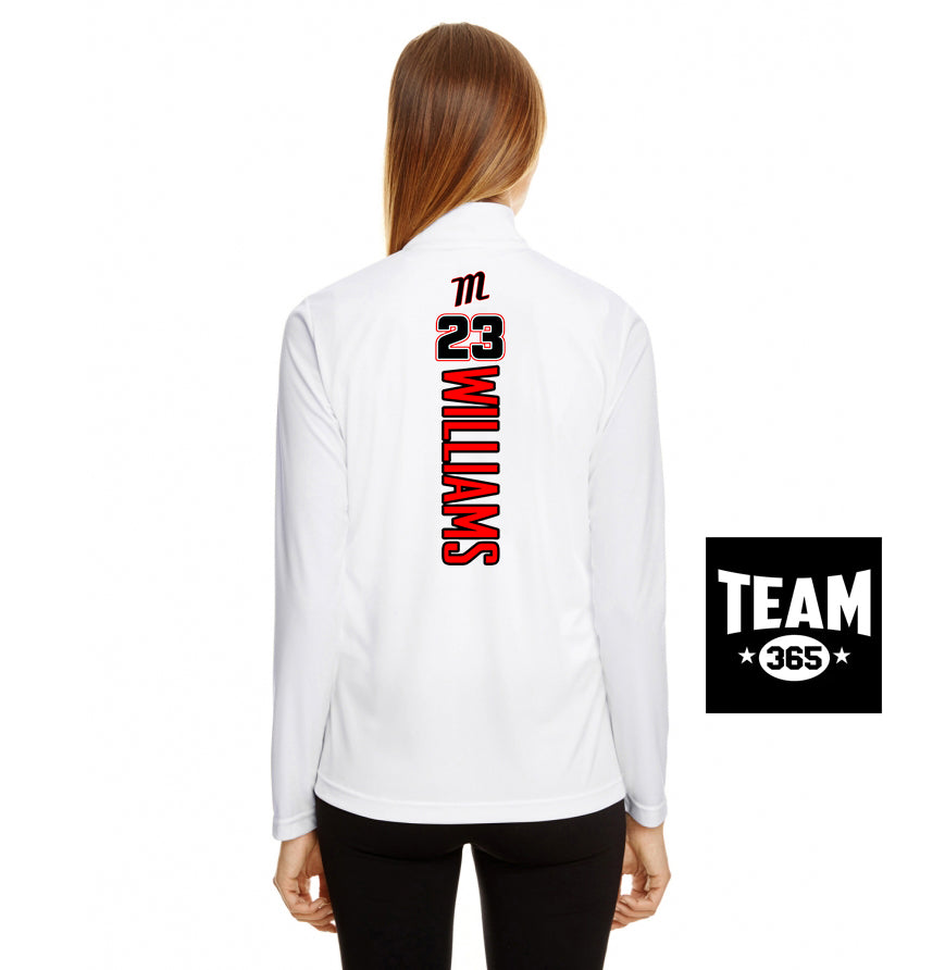 Team 365 TT31W Women's Zone Performance Quarter-Zip - SYA Mets "M" Logo
