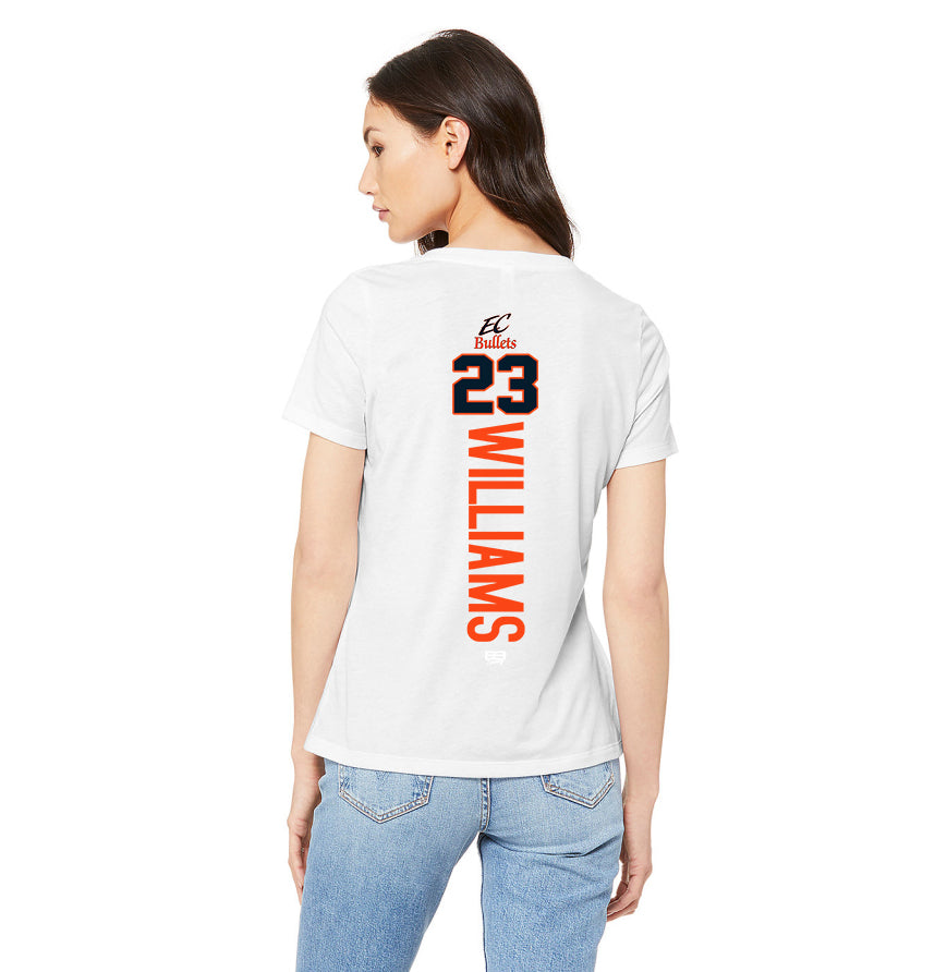 Bella + Canvas 6415 Ladies' Relaxed Triblend V-Neck T-Shirt - EC Bullets Softball
