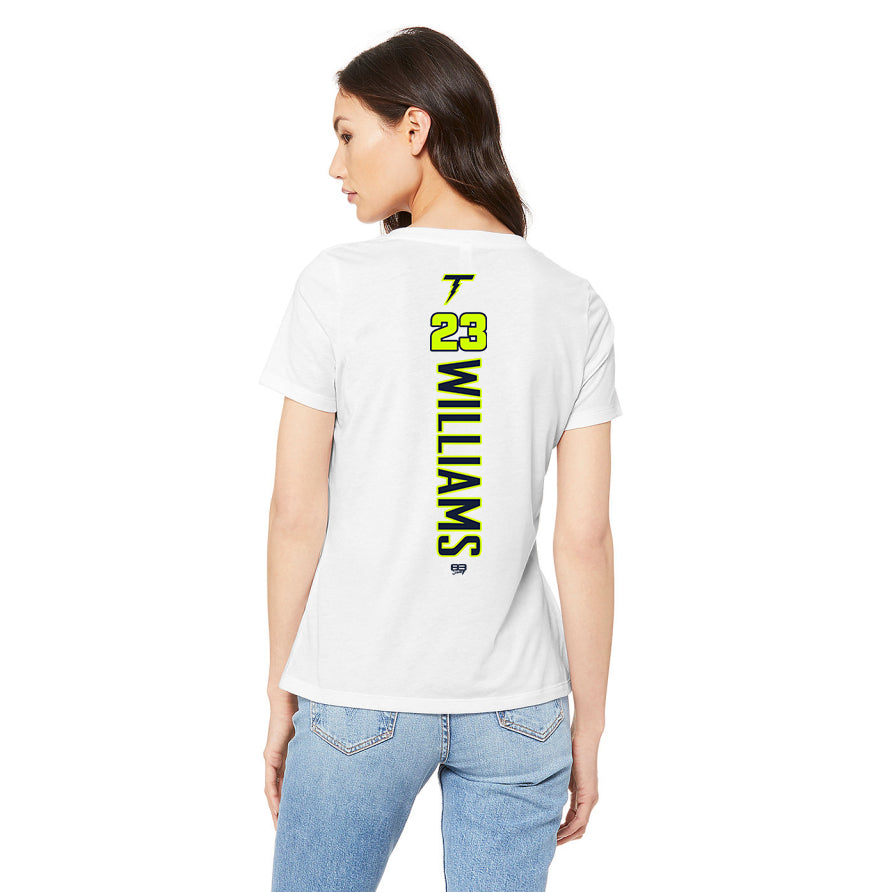 Bella + Canvas 6415 Ladies' Relaxed Triblend V-Neck T-Shirt - Ponte Vedra Thunder Baseball