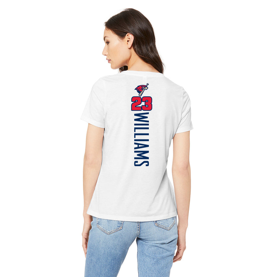 Bella + Canvas 6415 Ladies' Relaxed Triblend V-Neck T-Shirt - MSA Redtails Baseball