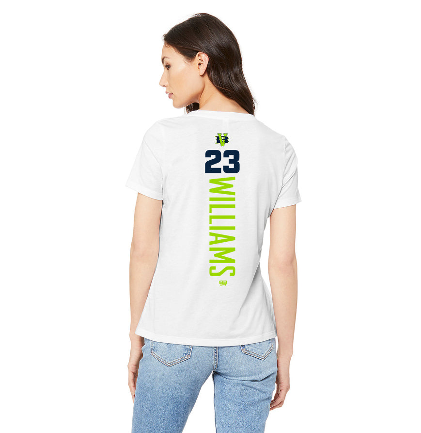 Bella + Canvas 6415 Ladies' Relaxed Triblend V-Neck T-Shirt - VB Bombers Baseball