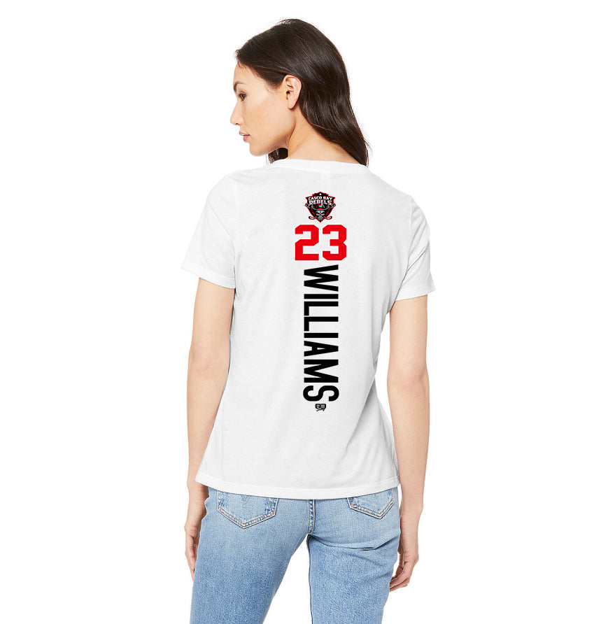 Bella + Canvas 6415 Ladies' Relaxed Triblend V-Neck T-Shirt - Casco Bay Rebels Hockey