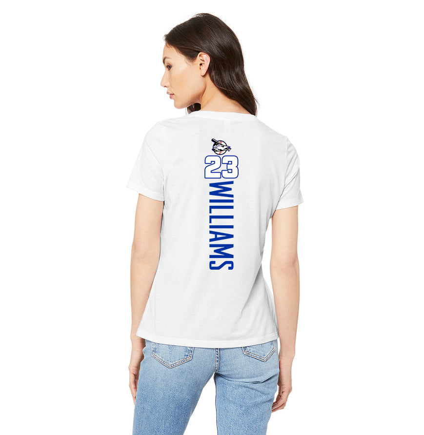 Bella + Canvas 6415 Ladies' Relaxed Triblend V-Neck T-Shirt - Jax Beach Baseball