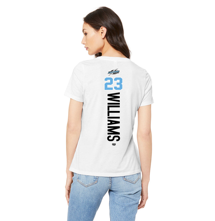 Bella + Canvas 6415 Ladies' Relaxed Triblend V-Neck T-Shirt - Lightning Premier Softball