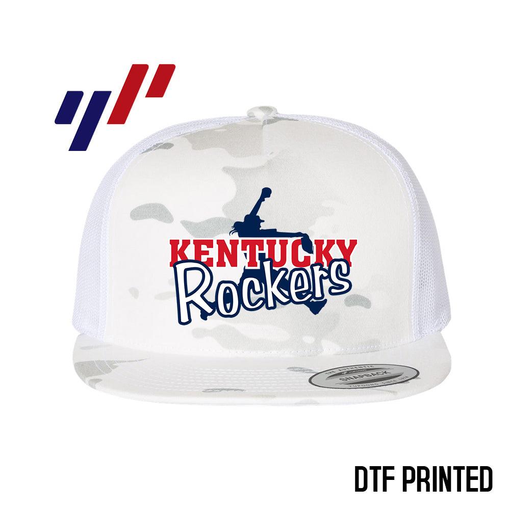 Yupoong 6006 Adult 5-Panel Classic Trucker Hat - DTF PRINTED - KY Rockers Softball