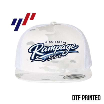 Yupoong 6006 Adult 5-Panel Classic Trucker Hat - DTF PRINTED - Mississippi Rampage Select Softball