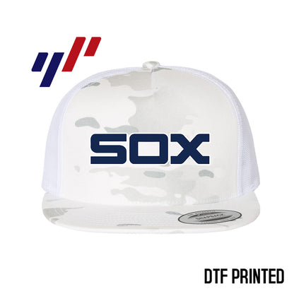 Yupoong 6006 Adult 5-Panel Classic Trucker Hat - DTF PRINTED - East Coast Sox Baseball