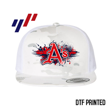 Yupoong 6006 Adult 5-Panel Classic Trucker Hat - DTF PRINTED - Little Rock A's Baseball