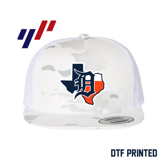 Yupoong 6006 Adult 5-Panel Classic Trucker Hat - DTF PRINTED - Dallas Tigers Baseball