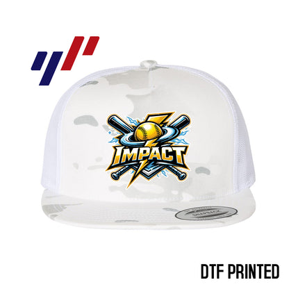 Yupoong 6006 Adult 5-Panel Classic Trucker Hat - DTF PRINTED - Impact Softball - Massachusetts