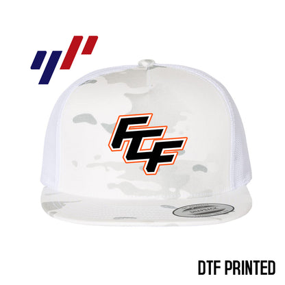 Yupoong 6006 Adult 5-Panel Classic Trucker Hat - DTF PRINTED - FCF Flight Baseball