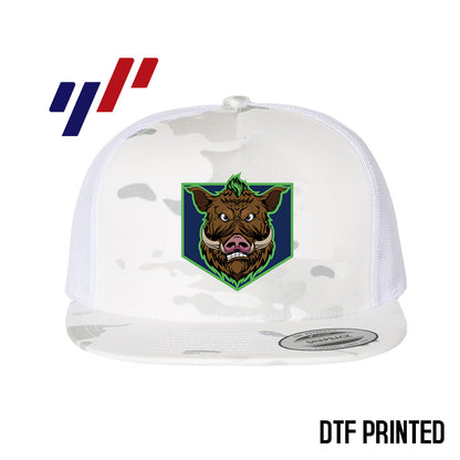 Yupoong 6006 Adult 5-Panel Classic Trucker Hat - DTF PRINTED - OBP - War Hogs