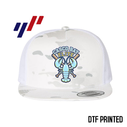 Yupoong 6006 Adult 5-Panel Classic Trucker Hat - DTF PRINTED - Casco Bay Elite Baseball
