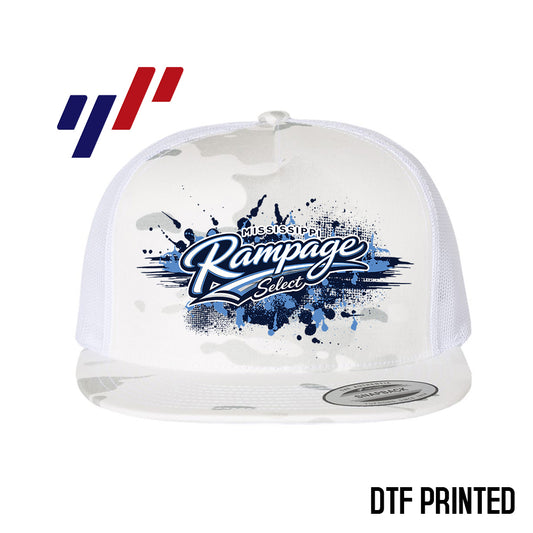 Yupoong 6006 Adult 5-Panel Classic Trucker Hat - DTF PRINTED - Mississippi Rampage Select Softball