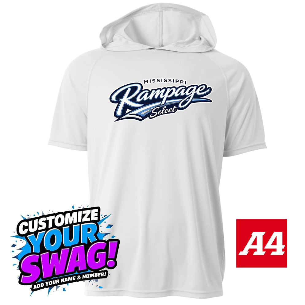 A4 Apparel COOLING PERFORMANCE SHORT SLEEVE HOODED TEE - Mississippi Rampage Select Softball