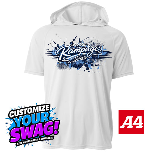 A4 Apparel COOLING PERFORMANCE SHORT SLEEVE HOODED TEE - Mississippi Rampage Select Softball