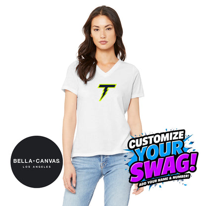 Bella + Canvas 6415 Ladies' Relaxed Triblend V-Neck T-Shirt - Ponte Vedra Thunder Baseball