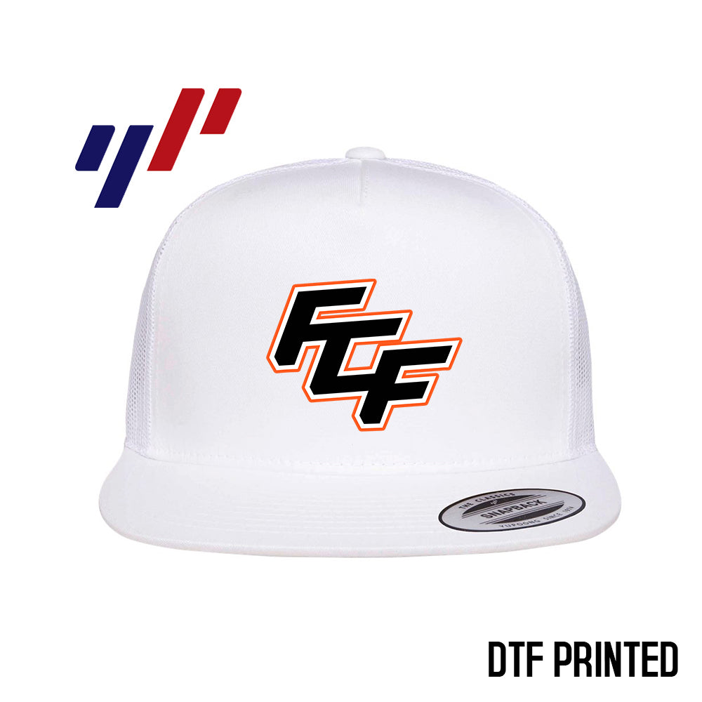 Yupoong 6006 Adult 5-Panel Classic Trucker Hat - DTF PRINTED - FCF Flight Baseball