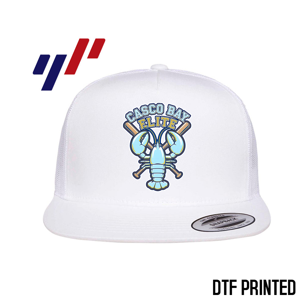 Yupoong 6006 Adult 5-Panel Classic Trucker Hat - DTF PRINTED - Casco Bay Elite Baseball