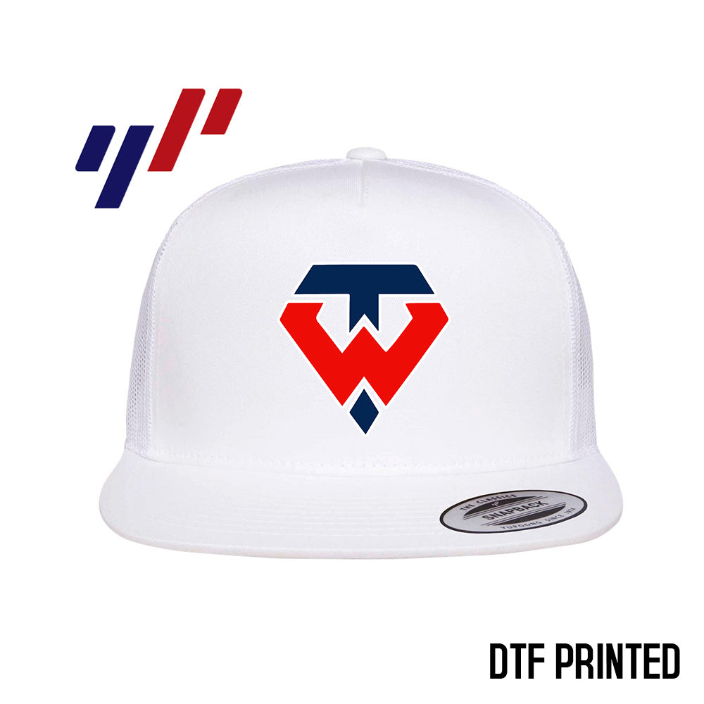 Yupoong 6006 Adult 5-Panel Classic Trucker Hat - DTF PRINTED - Tampa Warriors Baseball
