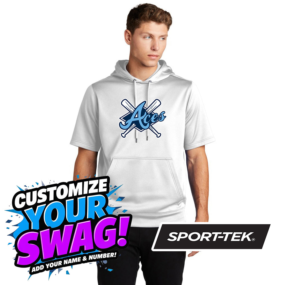 Sport-Tek Sport-Wick Fleece Short Sleeve Hooded Pullover ST251 - Aces Baseball