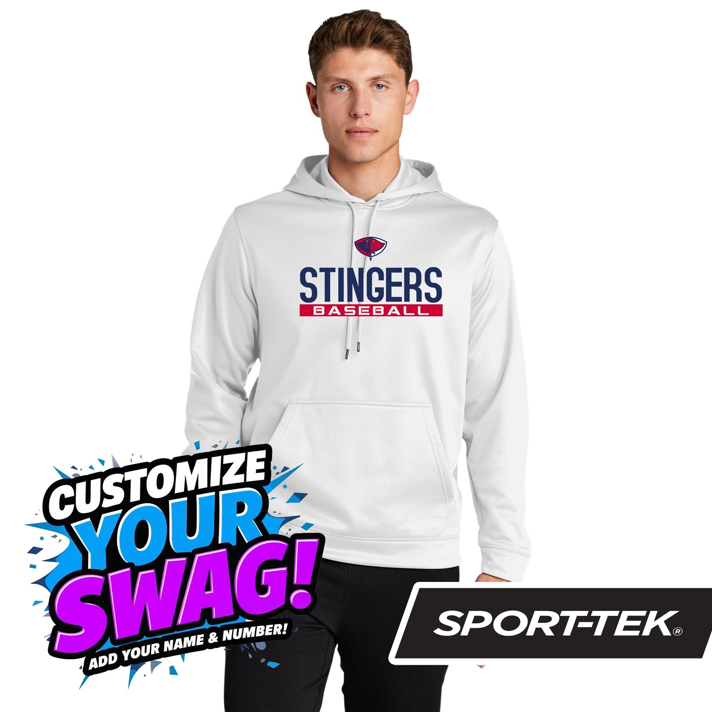 Sport-Tek Sport-Wick Fleece Hooded Pullover F244 - Pasco Stingers Baseball