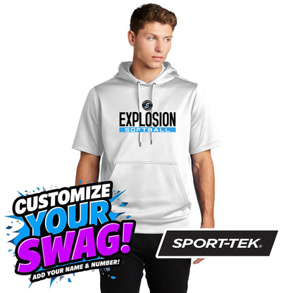Sport-Tek Sport-Wick Fleece Short Sleeve Hooded Pullover ST251 - Explosion Softball