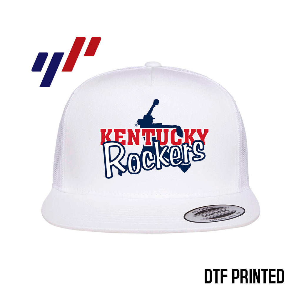 Yupoong 6006 Adult 5-Panel Classic Trucker Hat - DTF PRINTED - KY Rockers Softball