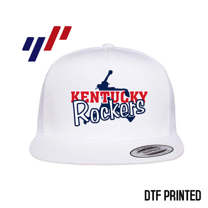 Yupoong 6006 Adult 5-Panel Classic Trucker Hat - DTF PRINTED - KY Rockers Softball