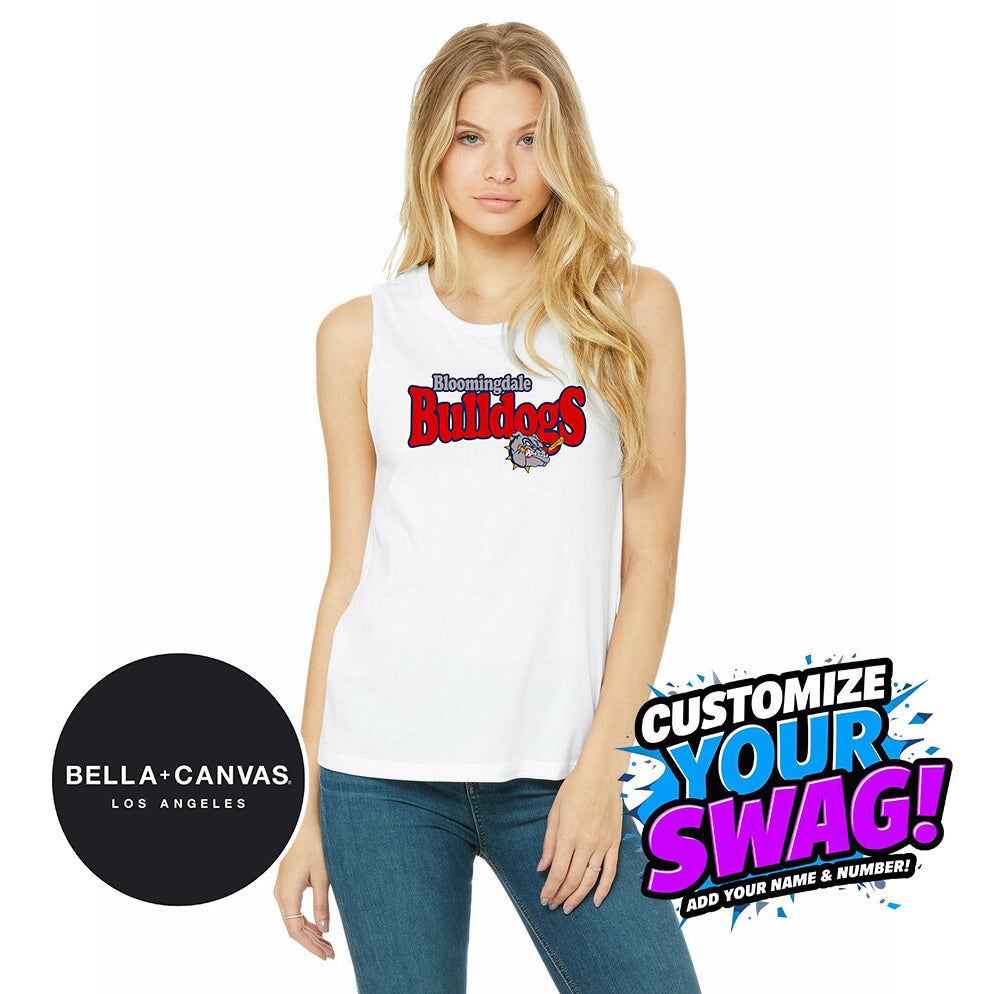 Bella + Canvas B6003 Women's Jersey Muscle Tank - Bloomingdale Bulldogs Baseball