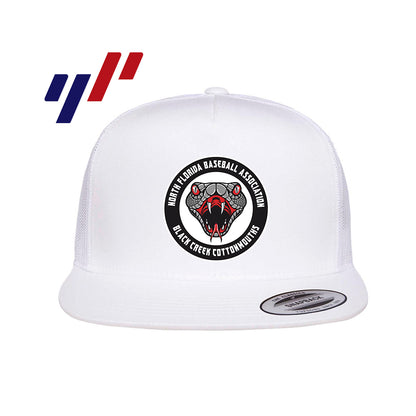 Yupoong 6006 Adult 5-Panel Classic Trucker Hat - DTF PRINTED - Black Creek Cottonmouths