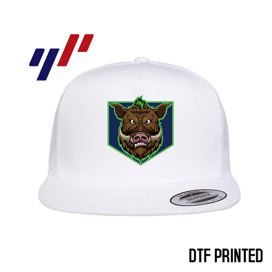 Yupoong 6006 Adult 5-Panel Classic Trucker Hat - DTF PRINTED - OBP - War Hogs