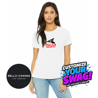 Bella + Canvas B6400 Women's Relaxed Jersey Short-Sleeve T-Shirt - SYA Batter Logo