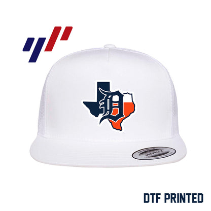 Yupoong 6006 Adult 5-Panel Classic Trucker Hat - DTF PRINTED - Dallas Tigers Baseball