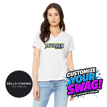 Bella + Canvas 6415 Ladies' Relaxed Triblend V-Neck T-Shirt - Ponte Vedra Thunder Baseball