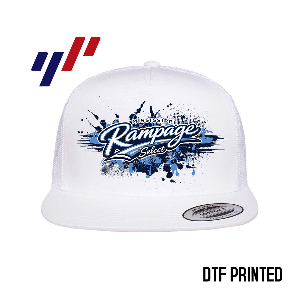 Yupoong 6006 Adult 5-Panel Classic Trucker Hat - DTF PRINTED - Mississippi Rampage Select Softball