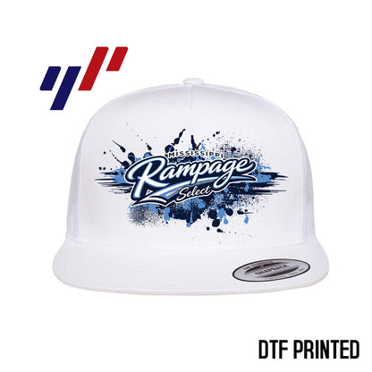 Yupoong 6006 Adult 5-Panel Classic Trucker Hat - DTF PRINTED - Mississippi Rampage Select Softball