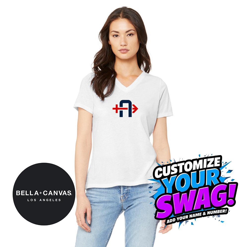 Bella + Canvas 6415 Ladies' Relaxed Triblend V-Neck T-Shirt - Arrows Baseball