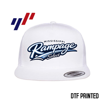 Yupoong 6006 Adult 5-Panel Classic Trucker Hat - DTF PRINTED - Mississippi Rampage Select Softball