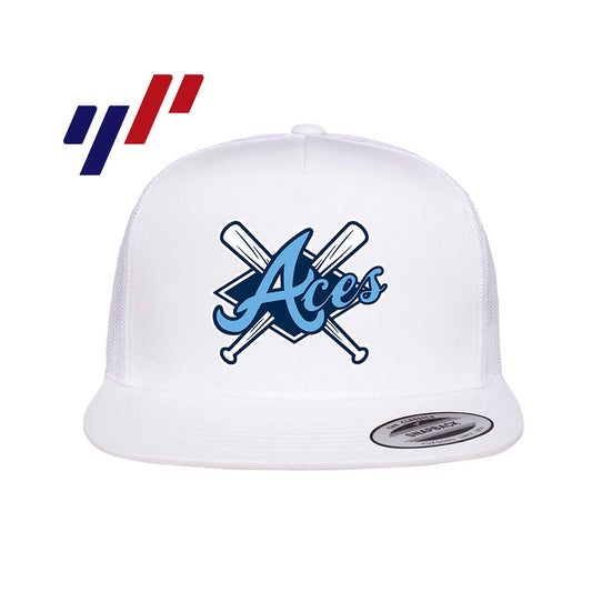 Yupoong 6006 Adult 5-Panel Classic Trucker Hat - DTF PRINTED - Aces Baseball