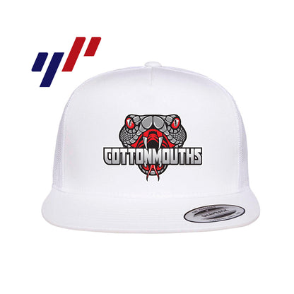 Yupoong 6006 Adult 5-Panel Classic Trucker Hat - DTF PRINTED - Black Creek Cottonmouths