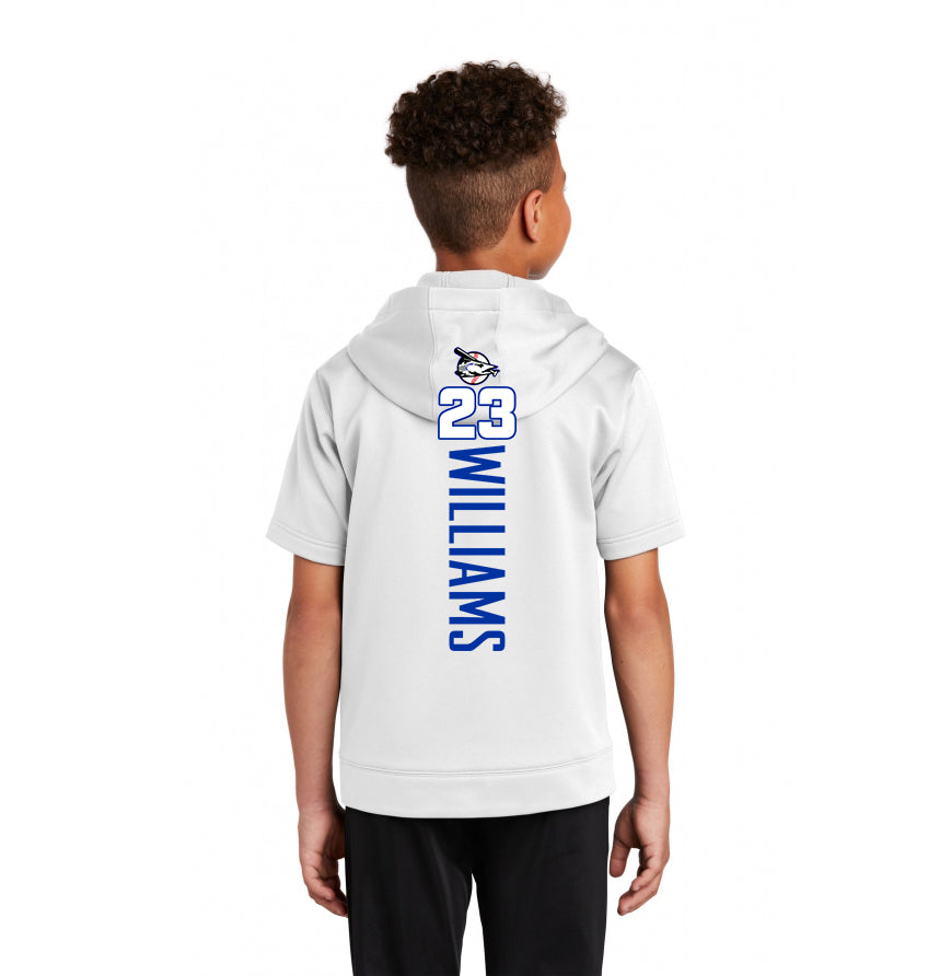 Sport-Tek Youth Sport-Wick Fleece Short Sleeve Hooded Pullover - Jax Beach Baseball