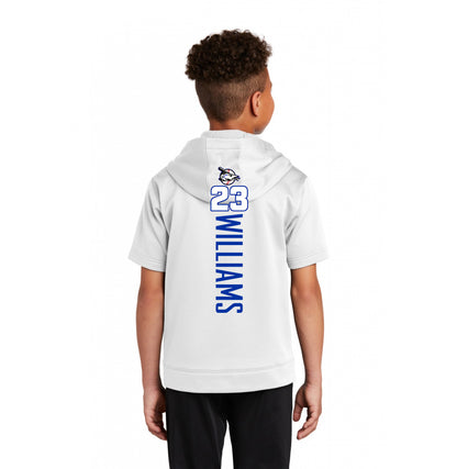 Sport-Tek Youth Sport-Wick Fleece Short Sleeve Hooded Pullover - Jax Beach Baseball