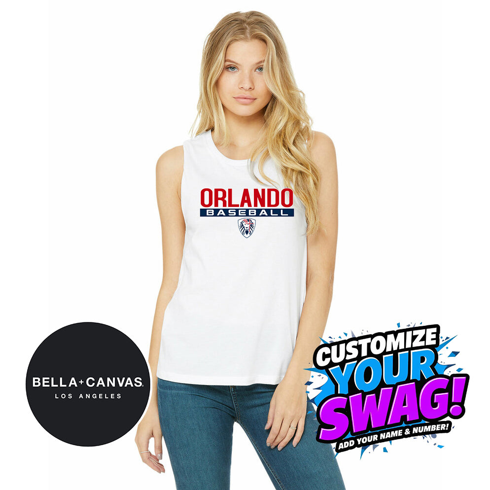 Bella + Canvas B6003 Women's Jersey Muscle Tank - Orlando Lions Baseball