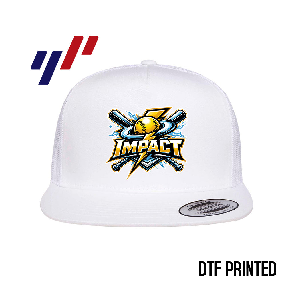 Yupoong 6006 Adult 5-Panel Classic Trucker Hat - DTF PRINTED - Impact Softball - Massachusetts