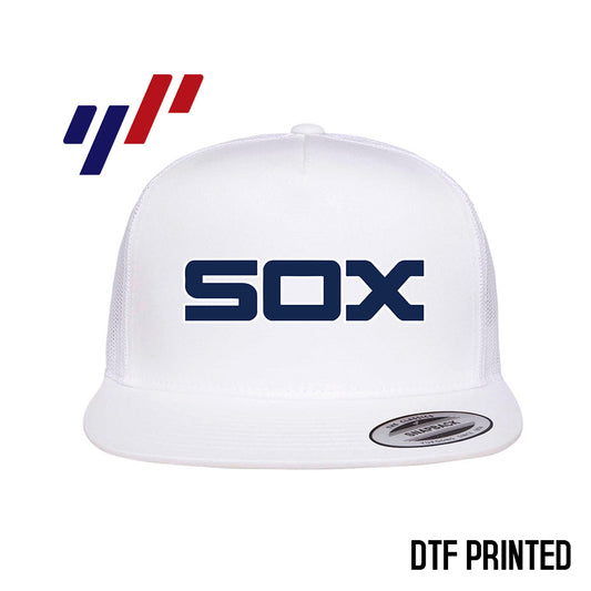 Yupoong 6006 Adult 5-Panel Classic Trucker Hat - DTF PRINTED - East Coast Sox Baseball