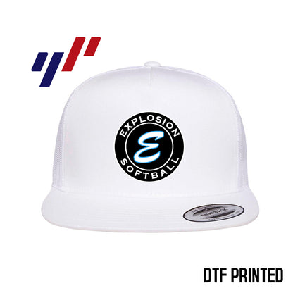 Yupoong 6006 Adult 5-Panel Classic Trucker Hat - DTF PRINTED - Explosion Softball