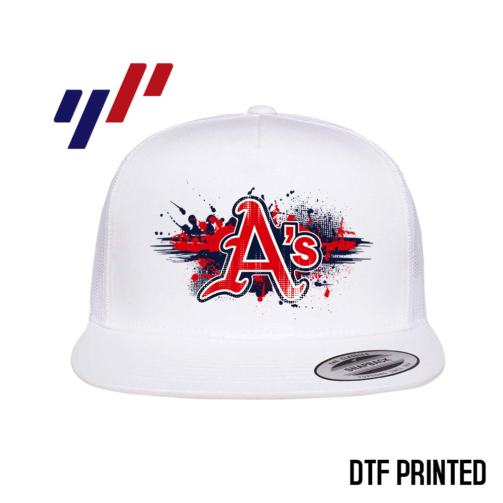 Yupoong 6006 Adult 5-Panel Classic Trucker Hat - DTF PRINTED - Little Rock A's Baseball